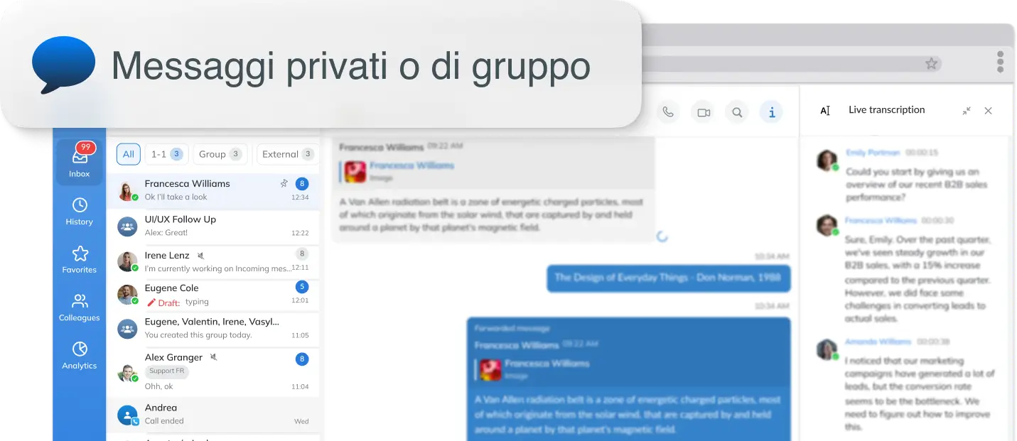Messaggi privati o di gruppo