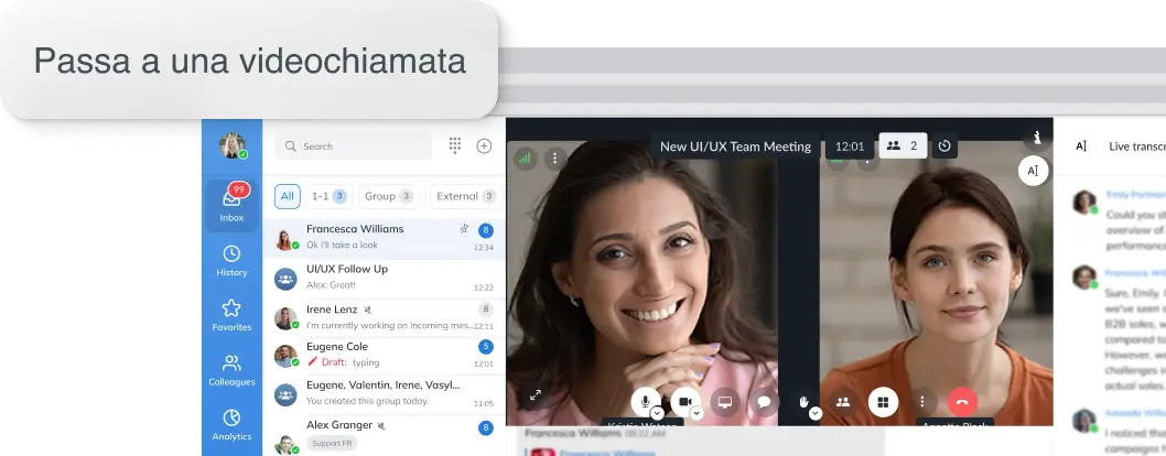 Passa a una videochiamata