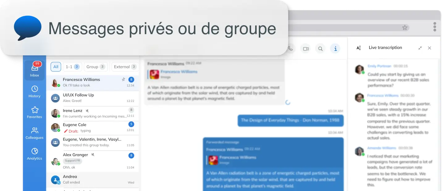 Messages privés ou de groupe