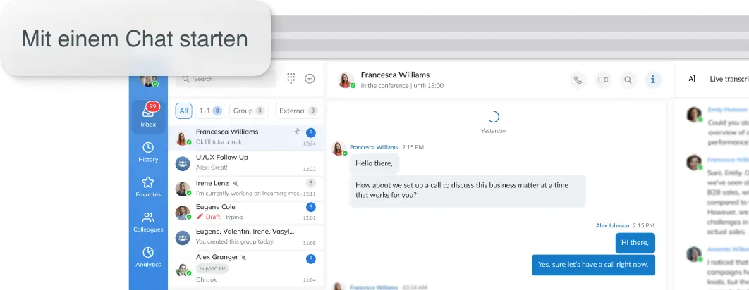 Mit einem Chat starten