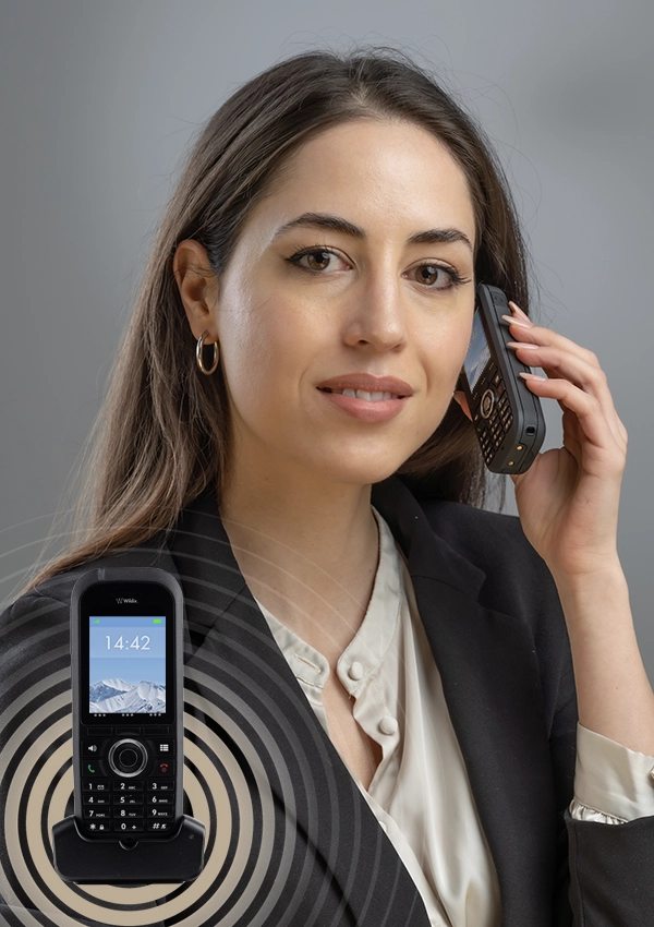 W-AIR Office. Super-wide roaming area DECT phone. A productivity boost for your office.