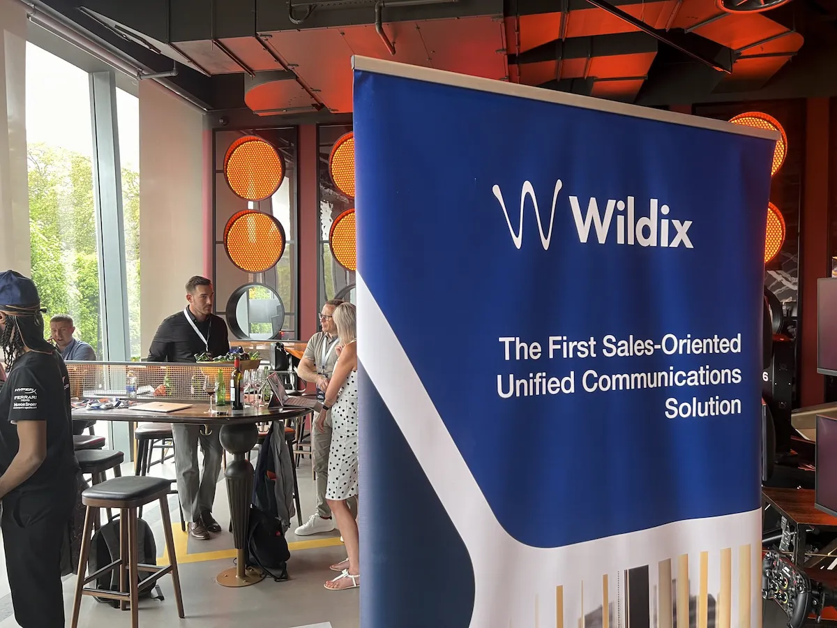 Wildix roll up banner stand in conference hall