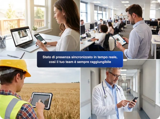 Presence synced in real time so your team is always reachable - IT
