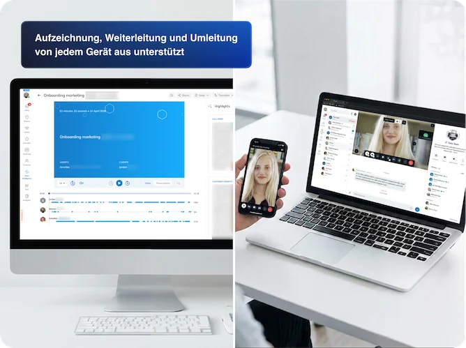 Recording, transfer and forwarding supported from any device - DE