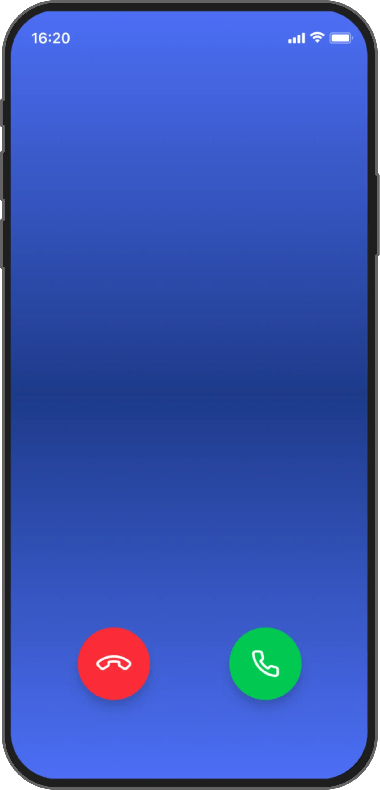 Smartphone showing an incoming call