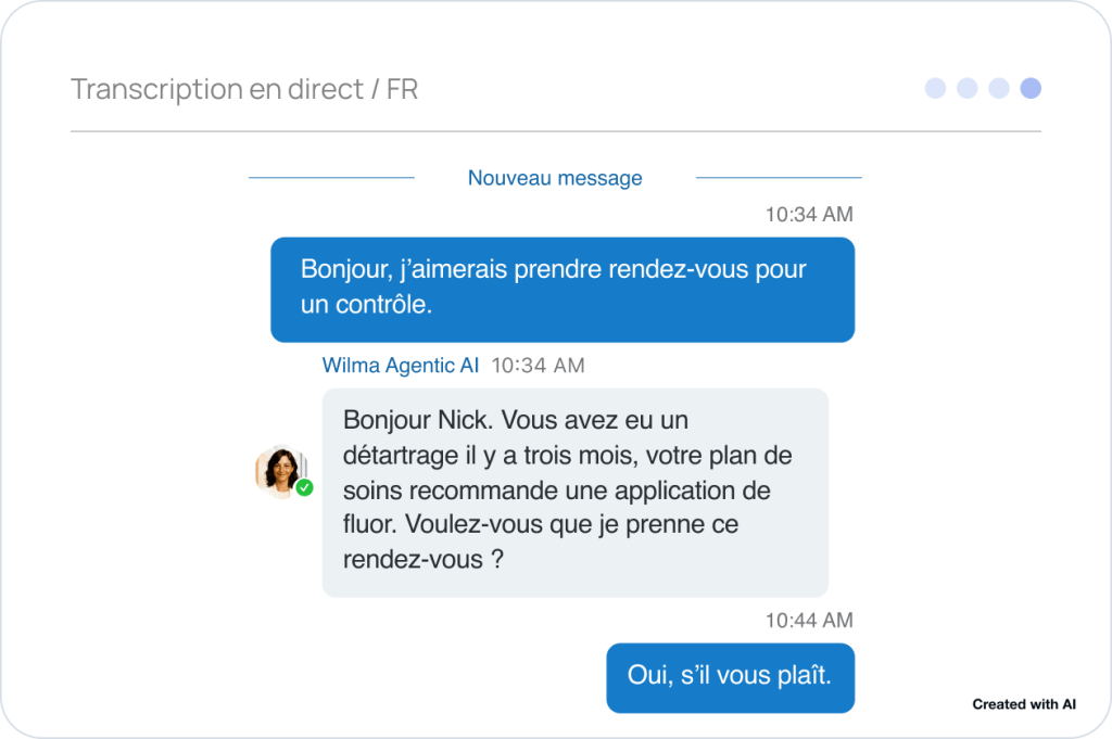 Patient calling a clinic and reaching the AI receptionist instead of voicemail - Created with AI