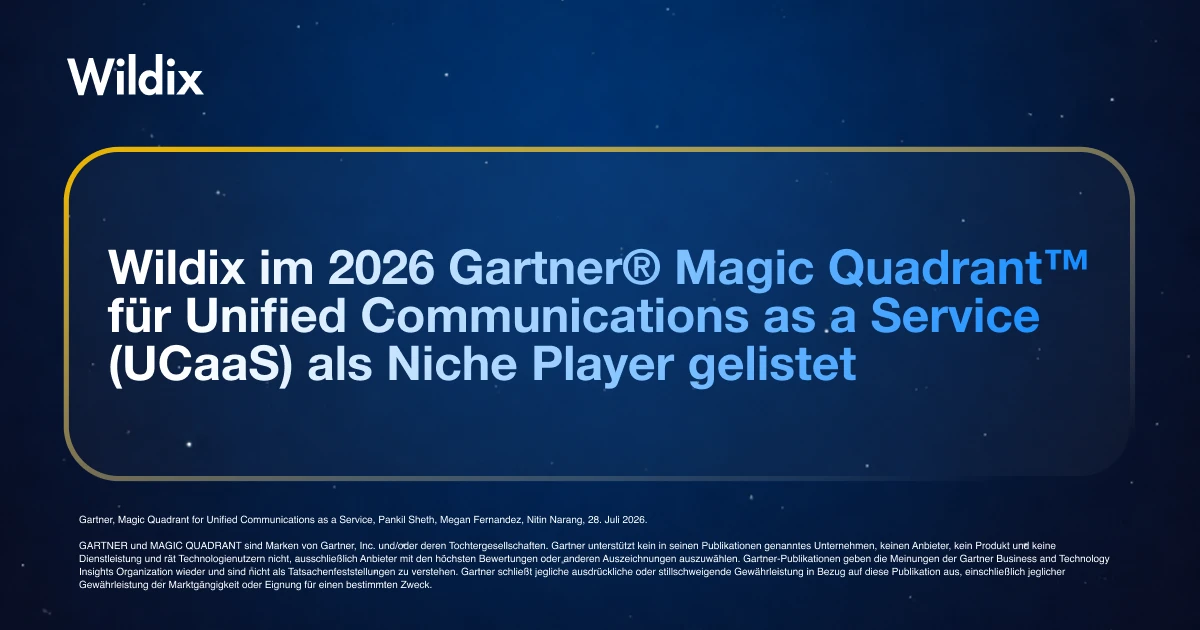 Wildix Recognized in 2026 Gartner® Magic Quadrant™ for Unified Communications as a Service - DE
