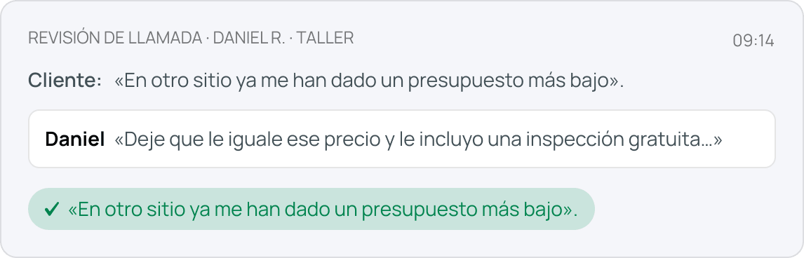 Your best calls become your coaching material ES